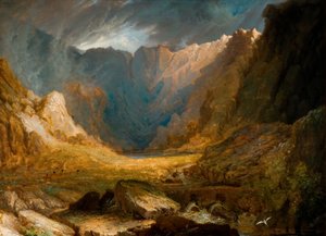スリン・イドワル、北ウェールズ、1810～1850年。 作： Samuel Lines