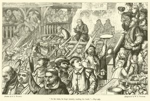 彼が行っている間、彼は熱心に彼の本を読み続けました 作： Samuel Luke Fildes