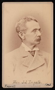 ジョン・ジェームズ・インガルスの肖像 1833-1900年、1876年から1880年の間。 作： Samuel Montague Fassett