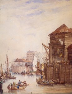 ビリングスゲート ワーフ、ロンドン、1820 年 作： Samuel Owen