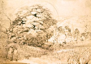トウモロコシ畑の道 1832-33年頃 （紙に水彩画）