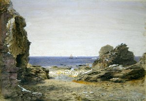 コーンウォール、ティンタジェル近郊のバックウェイズ（水彩・紙） 作： Samuel Palmer