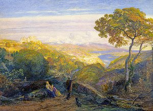 風景（油彩・キャンバス） 作： Samuel Palmer