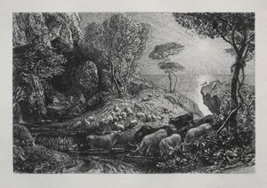 モエリスとガラテア、1883年。 作： Samuel Palmer
