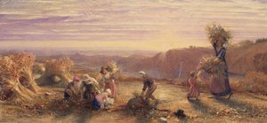 採草畑に沈む夕日 作： Samuel Palmer