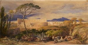 コロッセオとアルバン山、1843年頃 作： Samuel Palmer