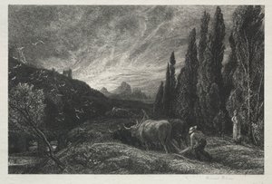 初期の耕作家。 作： Samuel Palmer