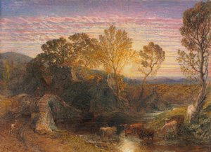 ゴールデンアワー、1865年。 作： Samuel Palmer