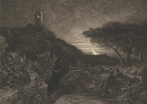 孤独な塔、1879年。 作： Samuel Palmer