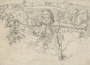プリミティブコテージ、ショアハム（ペン、インク、紙に洗う） 作： Samuel Palmer