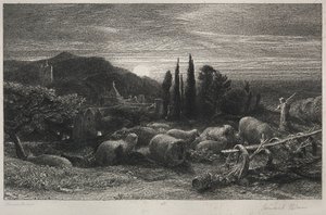 ライジングムーン。 作： Samuel Palmer