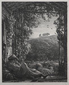 眠る羊飼い 作： Samuel Palmer