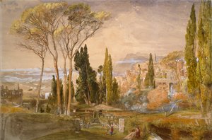 チボリのヴィラ・デステ、1838年 作： Samuel Palmer