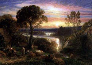 ティティロスは彼の愛国心に回復しました、1877 作： Samuel Palmer