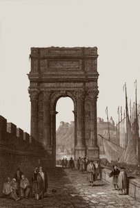 トラヤヌスのアーチ 作： Samuel Prout