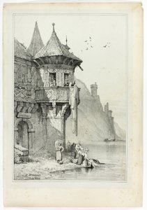 ライン川のブラウバッハにて 作： Samuel Prout