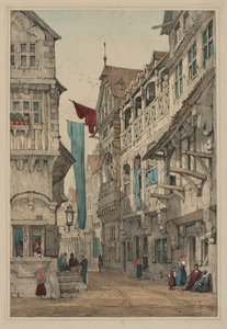 フランダースとドイツで作られたスケッチのファシシミリ：ザクセンハウゼンフランフォート、1833年。 作： Samuel Prout