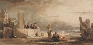 浜辺の人物 作： Samuel Prout