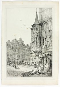 市庁舎、プラハ 作： Samuel Prout