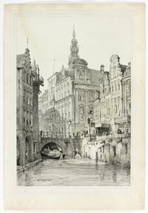 ホテル・デ・ヴィル、ユトレヒト（フランドルとドイツで描いたスケッチの複製より 作： Samuel Prout