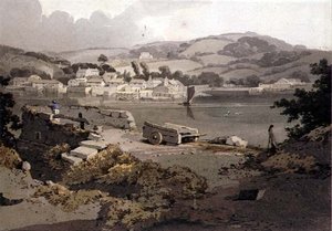 川と村のある風景 作： Samuel Prout