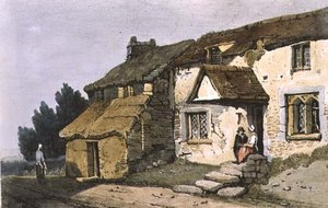 コーンウォール州サルタッシュ付近、「Village Scenery」より（プリント） 作： Samuel Prout