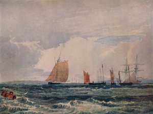 プリマス沖、c1827 作： Samuel Prout