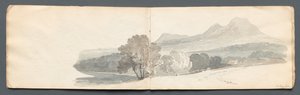 スケッチブック：Eildon Hills、1814。 作： Samuel Prout