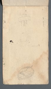 スケッチブック クロスと手漕ぎボートの習作（裏表紙） 作： Samuel Prout