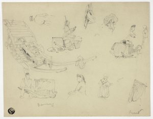 バンバーグの人物スケッチ、そり 作： Samuel Prout