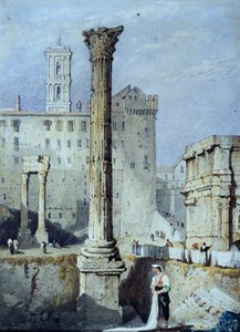 フォカスの柱」（水彩・紙 作： Samuel Prout