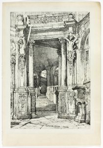 ドレスデン、ツヴィンガー宮殿（フランドルとドイツで描いたスケッチのファクシミリより 作： Samuel Prout