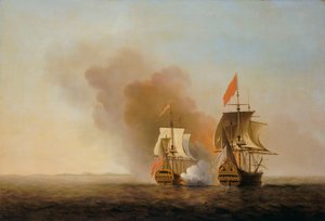 ヌエストラ・セニョーラ・デ・カヴァドンガ」の捕獲、1743年頃（油彩・カンヴァス） 作： Samuel Scott