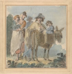ロバと農民の家族 作： Samuel Shelley