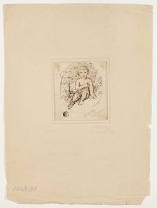 座るキューピッド 作： Samuel Shelley