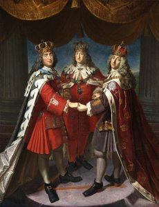 1709年、プロイセンでの王フレデリック1世の同盟、8月2日、デンマークのストロングおよびフレデリック4世。 作： Samuel Theodor Gericke
