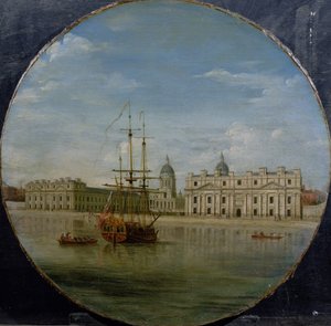 川からのグリニッジ病院、1748 作： Samuel Wale