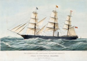 オーストラリア・リバプール海運会社のロイヤル・クリッパー。手彩色リトグラフ、1856年頃 サミュエル・ウォルターズ（1811-1882）作