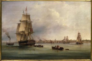 サミュエルウォルターズ、テムズ川- 19世紀の絵画 作： Samuel Walters