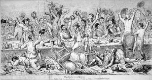 「改革派の晩餐会」、1809 年 作： Samuel de Wilde
