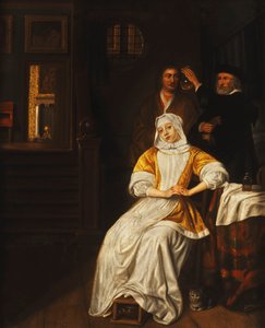 寝室でお嬢様を訪ねる医者、 作： Samuel van Hoogstraten