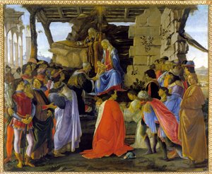 メディチ家のメンバーの「マギの崇拝」表現 作： Sandro Botticelli