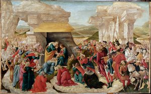 マギの礼拝」（未完の絵画、1500年頃 作： Sandro Botticelli