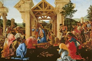 東方の三博士、c.1478-82（テンペラとパネルの油） 作： Sandro Botticelli