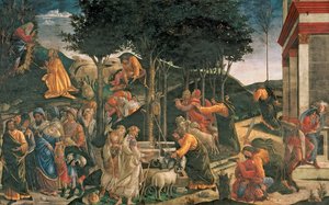 システィーナ礼拝堂の「モーゼの青年像 作： Sandro Botticelli