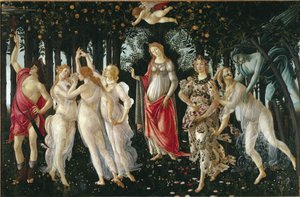 春（詳細） - テンペラ オンウッド 作： Sandro Botticelli
