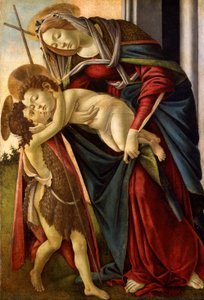 聖ヨハネの乳児を抱く聖母子」1490年頃（テンペラ 作： Lancelot Volders