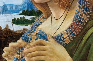 女性シモネッタ・ヴェスプッチの寓意的な肖像画。 詳細、1480-1490