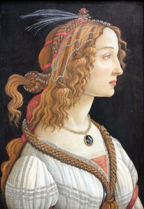 理想化された貴婦人の肖像（ニンフとしてのシモネッタ・ヴェスプッチの肖像） 作： Sandro Botticelli