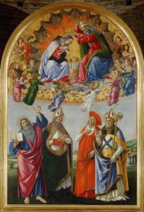 4人の聖人とマリアの戴冠式 作： Sandro Botticelli